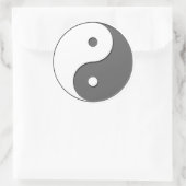 Yin Yang - grau 1 Runder Aufkleber (Tasche)