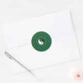 Yin Yang Green Concentric Circles Rings Runder Aufkleber (Umschlag)