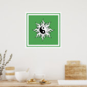 Yin Yang Green Sun Stammes Zen Chinesisch Poster (Küche)