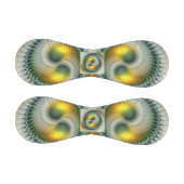 Yin Yang Green Yellow Abstraktes farbiges Fraktal Baseball (Paneele)