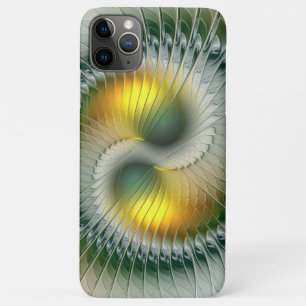 Yin Yang Green Yellow Abstraktes farbiges Fraktal Case-Mate iPhone Hülle