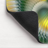 Yin Yang Green Yellow Abstraktes farbiges Fraktal Mousepad (Ecke)
