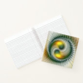 Yin Yang Green Yellow Abstraktes farbiges Fraktal Notizblock (Innenseite)