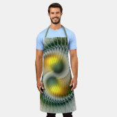Yin Yang Green Yellow Abstraktes farbiges Fraktal Schürze (Getragen)