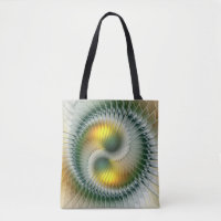 Yin Yang Green Yellow Abstraktes farbiges Fraktal