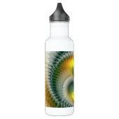 Yin Yang Green Yellow Abstraktes farbiges Fraktal Trinkflasche (Links)