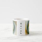 Yin Yang Green Yellow Abstraktes Fraktal Art Name Espressotasse (Vorderseite)