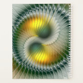 Yin Yang Green Yellow Abstraktes Fraktal Name Planer (Rückseite)