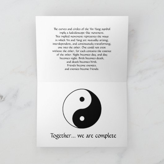YIN YANG GREETING CARD DESIGN KARTE (Innenseite)