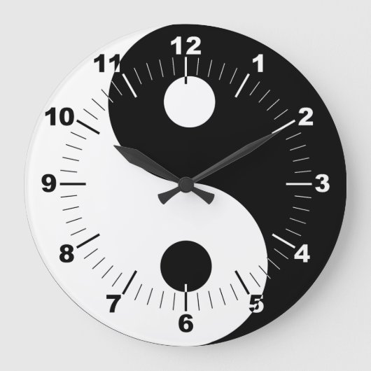Yin Yang Große Wanduhr (Vorderseite)