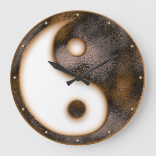 Yin Yang Große Wanduhr