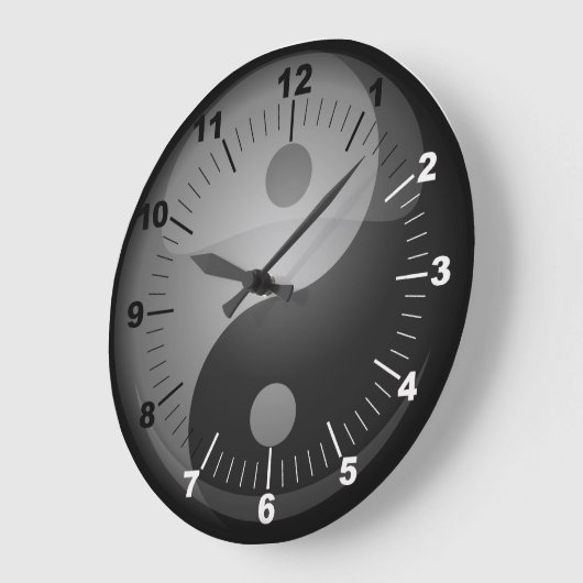 Yin Yang Große Wanduhr (Winkel)