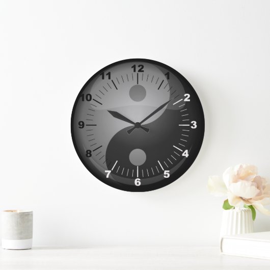 Yin Yang Große Wanduhr (Zuhause)