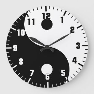 yin Yang Große Wanduhr