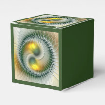 Yin Yang Grün Gelb Abstrakt Farbige Fraktale