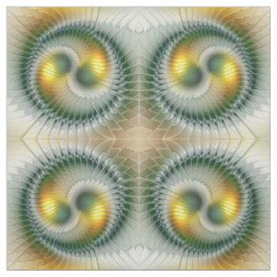 Yin Yang Grün Gelb Abstrakt Farbige Fraktale Stoff