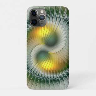 Yin Yang Grün Gelb Abstrakter Farbiger Fraktal Case-Mate iPhone Hülle