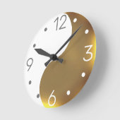 Yin Yang - grunge golden & weiß Runde Wanduhr (Winkel)