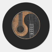 Yin Yang Guitar Runder Aufkleber (Vorderseite)