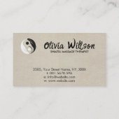 Yin Yang Hands Sakura Tree Branch Visitenkarte (Rückseite)