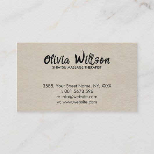 Yin Yang Hands Sakura Tree Branch Visitenkarte (Rückseite)