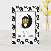 Yin Yang Happy Face Card Grußkarte Karte (Gelbe Blume)