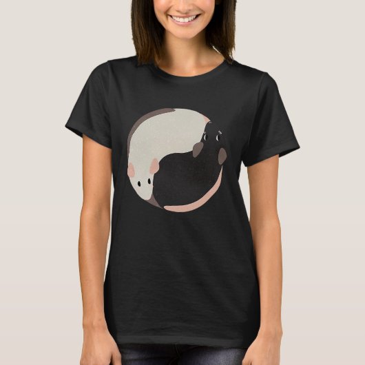 Yin Yang Happy New Year 2020 Rats Family Matching T-Shirt (Vorderseite)