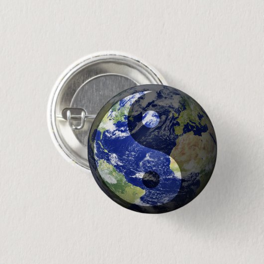 Yin-Yang Harmonie auf unserem Planeten Button (Vorne & Hinten)