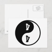 Yin Yang Harp Postkarte (Vorne/Hinten)