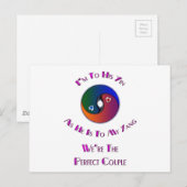 Yin Yang hat sie zu Ihm Verse Postkarte (Vorne/Hinten)