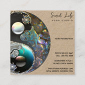 Yin Yang, Healing Arts Quadratische Visitenkarte (Rückseite)