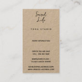 Yin Yang, Healing Arts Visitenkarte (Rückseite)