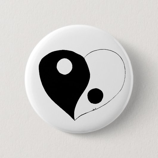 Yin Yang Heart (B/W) Button (Vorderseite)