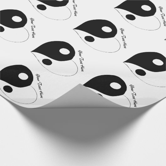 Yin Yang Heart (B/W) Geschenkpapier (Ecke)
