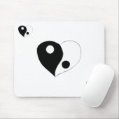 Yin Yang Heart (B/W) Mousepad (Mit Mouse)