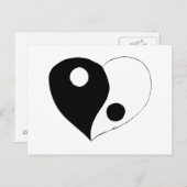 Yin Yang Heart (B/W) Postkarte (Vorne/Hinten)