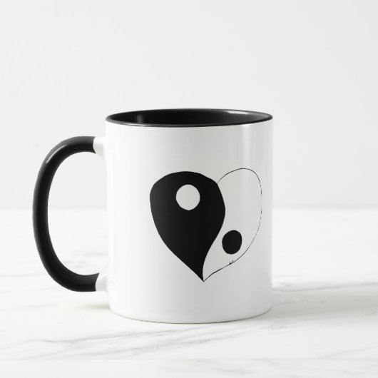 Yin Yang Heart (B/W) Tasse (Links)