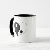 Yin Yang Heart (B/W) Tasse (Vorderseite Links)