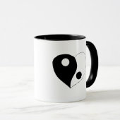 Yin Yang Heart (B/W) Tasse (VorderseiteRechts)
