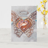 Yin Yang Heart Graphic Arts Card Karte (Gelbe Blume)