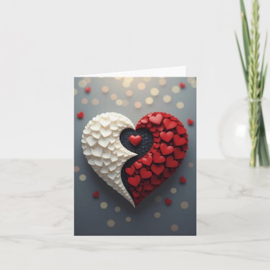 Yin-Yang Heart Liebe Romantic Card Dankeskarte (Vorderseite)
