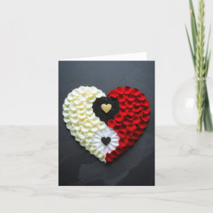 Yin-Yang Heart Liebe Romantic Card Dankeskarte