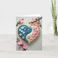 Yin-Yang Heart Liebe Romantic Card
