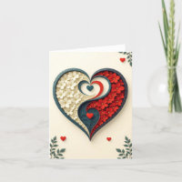 Yin-Yang Heart Liebe Romantic Card
