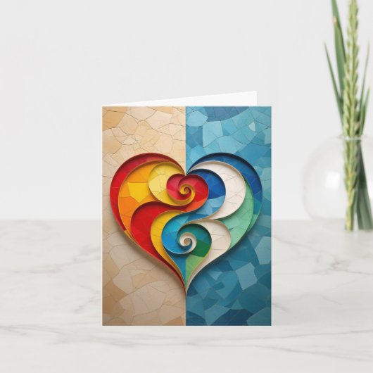 Yin-Yang Heart Liebe Romantic Card Dankeskarte (Vorderseite)