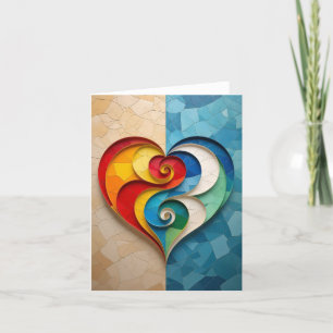 Yin-Yang Heart Liebe Romantic Card Dankeskarte