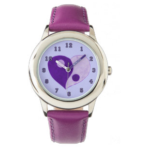 Yin Yang Heart (Lila/Lilac) Armbanduhr