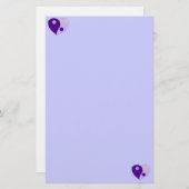 Yin Yang Heart (Lila/Lilac) Briefpapier (Vorne/Hinten)