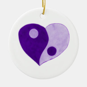 Yin Yang Heart (Lila/Lilac) Keramik Ornament