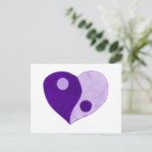 Yin Yang Heart (Lila/Lilac) Postkarte (Stehend Vorderseite)